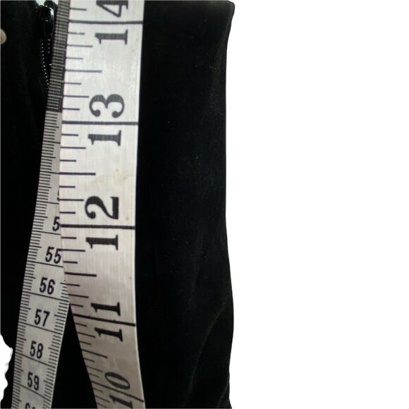 Kitten Heel Boots Vintage La Canadienne Women's Black Suede Square Toe sz 10 M - Picture 12 of 16